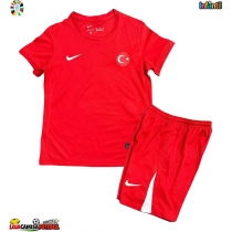 Camisa de Futebol Turkey Equipamento Secundário Infantil Europeu 2024 Manga Curta (+ Calças curtas)
